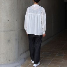画像23: 20%OFF SALE【ista-ire】しわコットンローン×ドビードット異素材切替ギャザーブラウス (23)