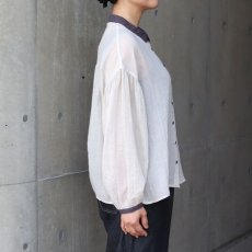 画像2: 20%OFF SALE【ista-ire】テトロンコットンガーゼちび衿ブラウス (2)