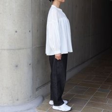 画像22: 20%OFF SALE【ista-ire】しわコットンローン×ドビードット異素材切替ギャザーブラウス (22)