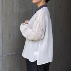 画像4: 20%OFF SALE【ista-ire】テトロンコットンガーゼちび衿ブラウス (4)