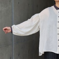 画像5: 20%OFF SALE【ista-ire】テトロンコットンガーゼちび衿ブラウス (5)