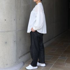 画像24: 20%OFF SALE【ista-ire】しわコットンローン×ドビードット異素材切替ギャザーブラウス (24)