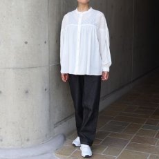 画像21: 20%OFF SALE【ista-ire】しわコットンローン×ドビードット異素材切替ギャザーブラウス (21)