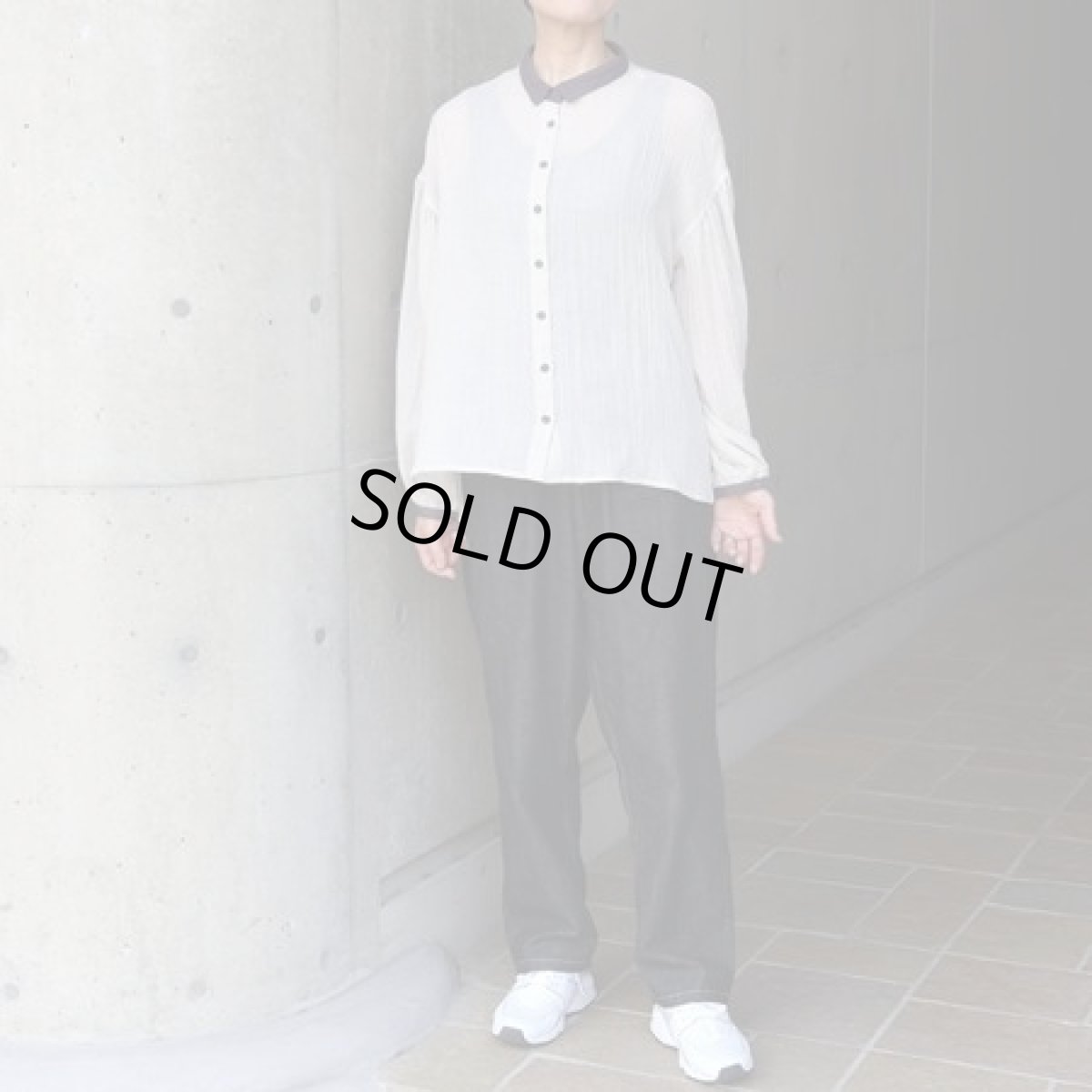 画像9: 20%OFF SALE【ista-ire】テトロンコットンガーゼちび衿ブラウス (9)