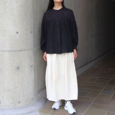画像9: 20%OFF SALE【ista-ire】しわコットンローン×ドビードット異素材切替ギャザーブラウス (9)