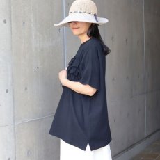 画像4: 【ista-ire】リネンブレンドガーゼ　フリルテープTEE (4)