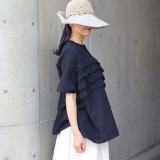 画像2: 【ista-ire】リネンブレンドガーゼ　フリルテープTEE (2)
