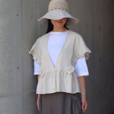 画像2: 【ista-ire】コットンラミー　ラッフルブラウス (2)
