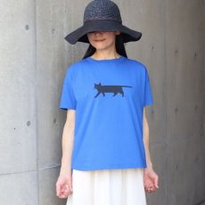 画像1: 【NARU FACTORY】ナチュラルソフト天竺 くろねこシャツ (1)