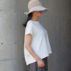 画像1: NARU FACTORY ムラ糸リサイクル天竺コクーン半袖Tシャツ (1)