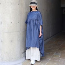 画像1: 【Sorte cuff】コットンデニムワイドワンピース (1)