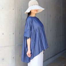画像3: 【Sorte cuff】コットンデニムワイドブラウス (3)