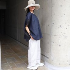 画像24: 【08Mab】ヨーロピアンリネン配色切り替えワイド前あきブラウス (24)