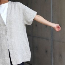 画像23: 08Mab ヨーロピアンリネン　ファスナーあきショート羽織 (23)
