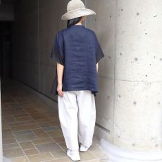 画像23: 【08Mab】ヨーロピアンリネン配色切り替えワイド前あきブラウス (23)