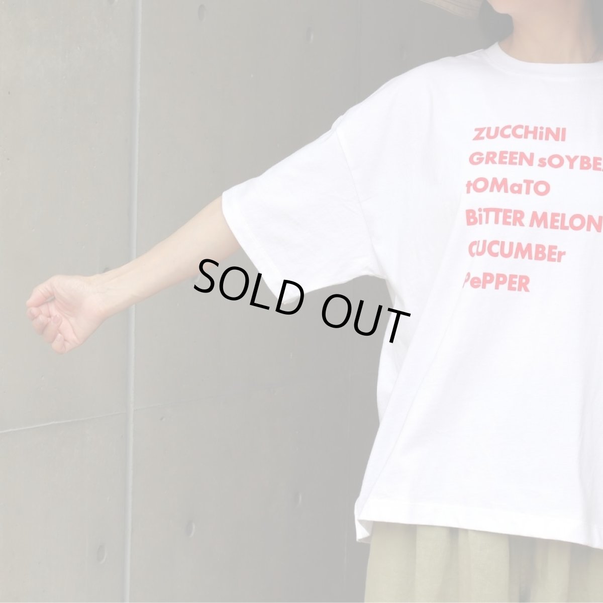 画像16: ista-ire コットンジャージー ベジタブルロゴ半袖Tシャツ (16)