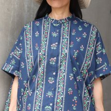 画像6: 【ista-ire】ボタニカルプリント　ちび衿ワイドシャツ (6)