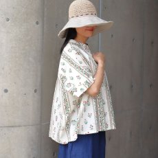 画像13: 【ista-ire】ボタニカルプリント　ちび衿ワイドシャツ (13)