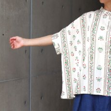 画像16: 【ista-ire】ボタニカルプリント　ちび衿ワイドシャツ (16)