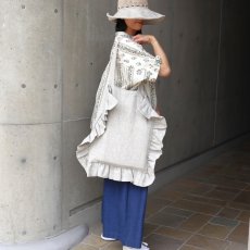 画像9: 【08Mab】9番手リネン裏地付きフリルトートバッグ (9)