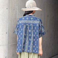 画像3: 【ista-ire】ボタニカルプリント　ちび衿ワイドシャツ (3)
