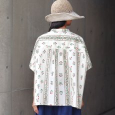 画像14: 【ista-ire】ボタニカルプリント　ちび衿ワイドシャツ (14)