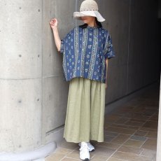 画像8: 【ista-ire】ボタニカルプリント　ちび衿ワイドシャツ (8)