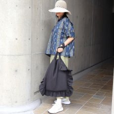 画像5: 【08Mab】9番手リネン裏地付きフリルトートバッグ (5)
