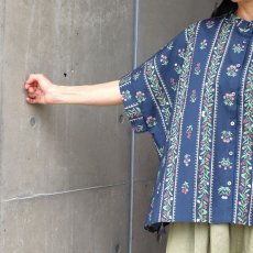 画像5: 【ista-ire】ボタニカルプリント　ちび衿ワイドシャツ (5)