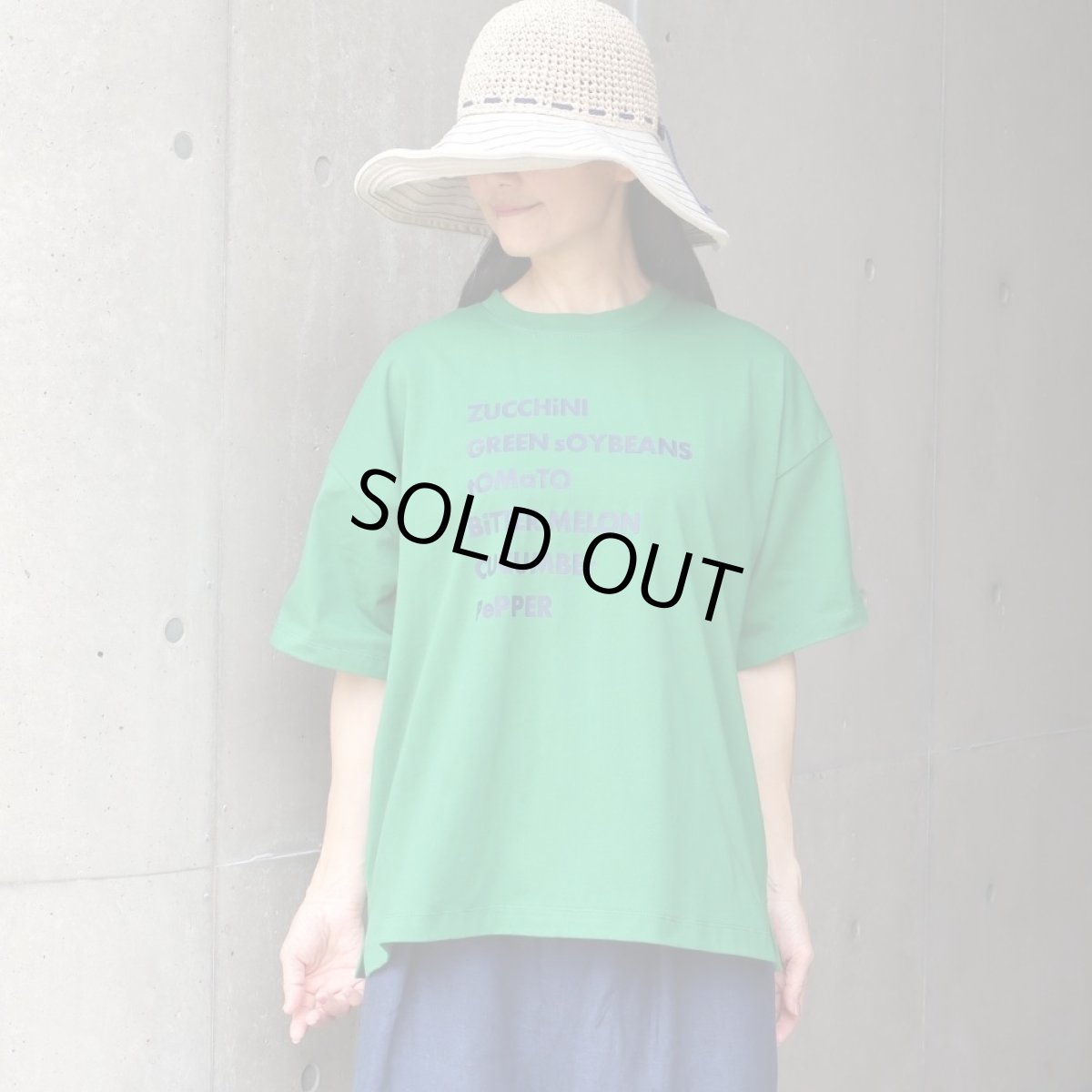 画像1: ista-ire コットンジャージー ベジタブルロゴ半袖Tシャツ (1)