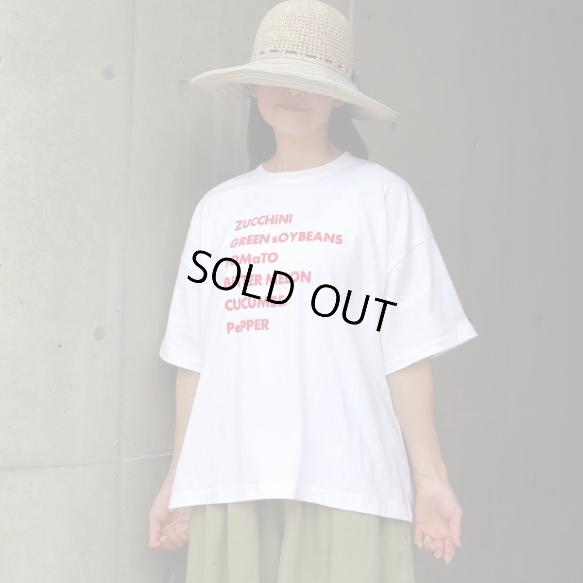 画像12: ista-ire コットンジャージー ベジタブルロゴ半袖Tシャツ (12)