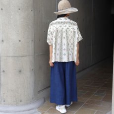 画像21: 【ista-ire】ボタニカルプリント　ちび衿ワイドシャツ (21)