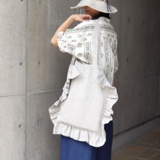画像6: 【08Mab】9番手リネン裏地付きフリルトートバッグ (6)