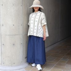 画像19: 【ista-ire】ボタニカルプリント　ちび衿ワイドシャツ (19)