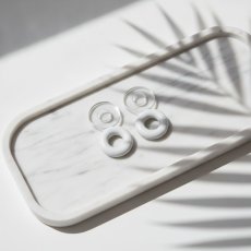 画像2: acrylic ゴムイヤリングセットホワイト×クリア（サークル） (2)