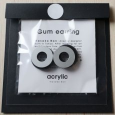 画像1: acrylic ゴムイヤリングセットブラック×シルバー（サークル） (1)