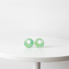 画像2: acrylic イヤリングパーツ（サークル）ペーパーグリーン (2)