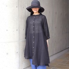 画像16: 08Mab リネンシャンブレー裾アシンメトリーワンピース (16)