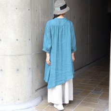 画像12: 08Mab リネンシャンブレー裾アシンメトリーワンピース (12)