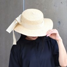 画像1: ista-ire ラフィア　リボンハット (1)