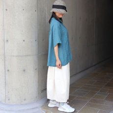 画像20: 08Mab リネンシャンブレーシャツ襟ピンタックブラウス (20)