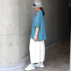 画像22: 08Mab リネンシャンブレーシャツ襟ピンタックブラウス (22)