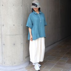 画像23: 08Mab リネンシャンブレーシャツ襟ピンタックブラウス (23)