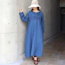 画像2: 20%OFF SALE 08Mab 9番手リネンウインドータックワンピース (2)