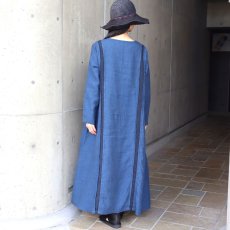 画像5: 20%OFF SALE 08Mab 9番手リネン配色パッカリングワンピース (5)