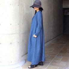 画像6: 20%OFF SALE 08Mab 9番手リネン配色パッカリングワンピース (6)
