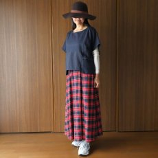 画像14: おぼろ月夜 紺シルクシンプルトップス (14)