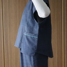 画像8: おぼろ月夜 紺シルクシンプルトップス (8)