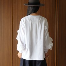 画像3: ista-ire 4602-7540 コットンジャージ―ラミーリネンフリルロンTEE (3)