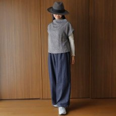 画像12: おぼろ月夜 黒シルク絞りボトルネックトップス (12)